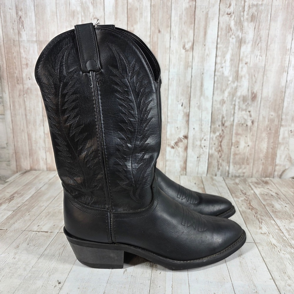 Laredo 6820 Mens Black Leather Western Cowboy Boots Made in USA Size 9 D
